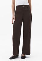 Bayan Kahverengi Ultra Yüksek Bel Wide-Leg Pantolon