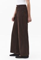 Bayan Kahverengi Ultra Yüksek Bel Wide-Leg Pantolon