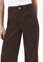 Bayan Kahverengi Ultra Yüksek Bel Wide-Leg Pantolon