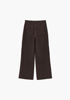 Bayan Kahverengi Ultra Yüksek Bel Wide-Leg Pantolon