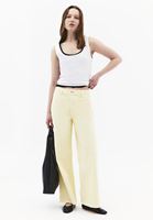 Bayan Sarı Ultra Yüksek Bel Wide-Leg Pantolon