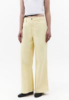 Bayan Sarı Ultra Yüksek Bel Wide-Leg Pantolon