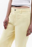 Bayan Sarı Ultra Yüksek Bel Wide-Leg Pantolon