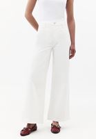 Bayan Bej Ultra Yüksek Bel Wide-Leg Pantolon