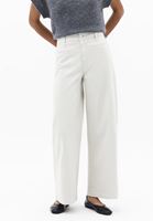 Bayan Krem Ultra Yüksek Bel Wide-Leg Pantolon