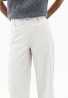 Bayan Krem Ultra Yüksek Bel Wide-Leg Pantolon