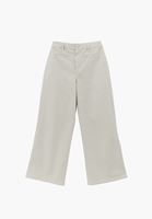 Bayan Krem Ultra Yüksek Bel Wide-Leg Pantolon