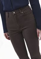 Bayan Kahverengi Ultra Yüksek Bel Straight-Fit Pantolon