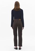 Bayan Kahverengi Ultra Yüksek Bel Straight-Fit Pantolon