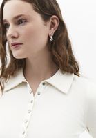 Bayan Krem Polo Yaka Düğmeli Tişört