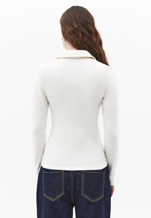 Polo Yaka Tişört ve Barrel-Fit Pantolon Kombini