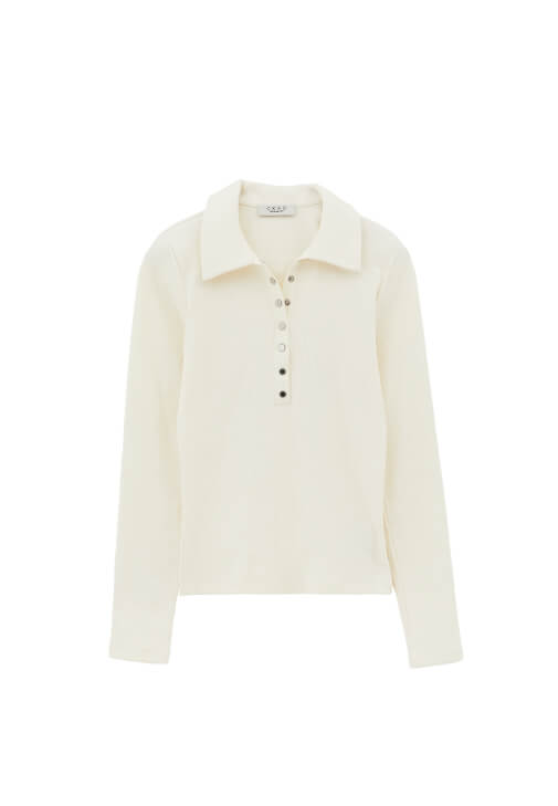 Polo Yaka Tişört ve Barrel-Fit Pantolon Kombini