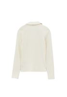 Bayan Krem Polo Yaka Düğmeli Tişört