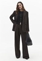 Bayan Siyah Düğme Detaylı Tişört