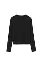 Bayan Siyah Düğme Detaylı Tişört