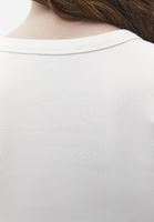 Bayan Krem Düğme Detaylı Tişört