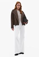 Bayan Gri Düğme Detaylı Tişört