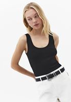 Bayan Siyah Askılı U Yaka Atlet