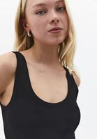 Bayan Siyah Askılı U Yaka Atlet