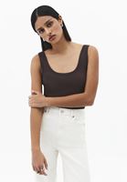 Bayan Kahverengi Askılı U Yaka Atlet