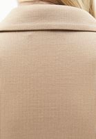 Bayan Bej Polo Yaka Fermuarlı Tişört