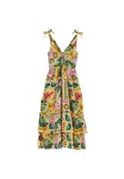 Bayan Çok Renkli Burgu Detaylı Midi Elbise