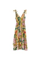 Bayan Çok Renkli Burgu Detaylı Midi Elbise