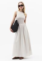 Bayan Krem Gipeli Uzun Elbise