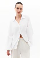 Bayan Beyaz Balon Kollu Oversize Gömlek