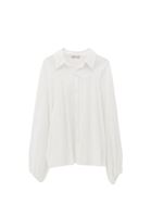 Bayan Beyaz Balon Kollu Oversize Gömlek