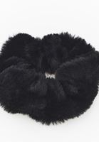 Bayan Siyah Peluş Lastikli Saç Tokası
