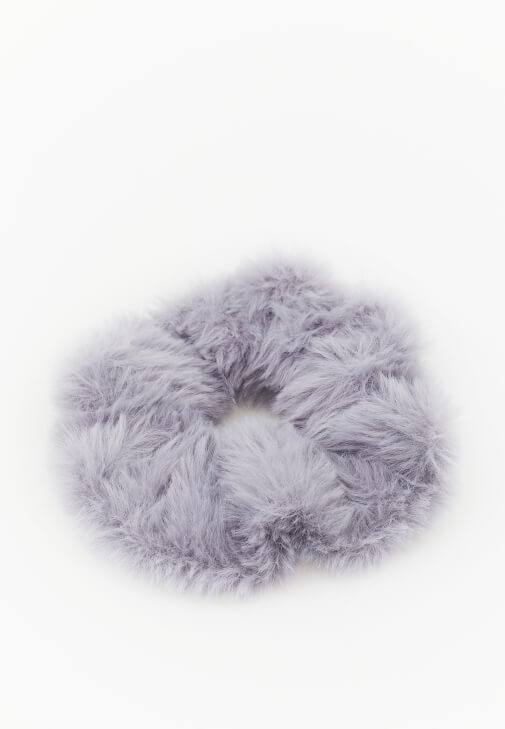 Mavi Peluş Lastikli Saç Tokası