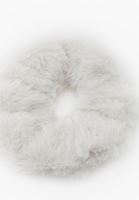 Bayan Beyaz Peluş Lastikli Saç Tokası