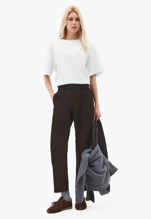 Kahverengi Carrot-Fit Pantolon ( TENCEL™ )