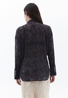 Bayan Antrasit İşleme Detaylı Oversize Gömlek