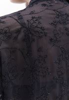 Bayan Antrasit İşleme Detaylı Oversize Gömlek