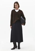 Bayan Siyah Ultra Yüksek Bel Pileli Etek