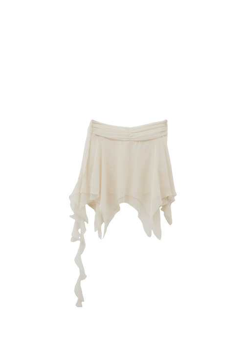 Asimetrik Etek ve Keten Bluz Kombini