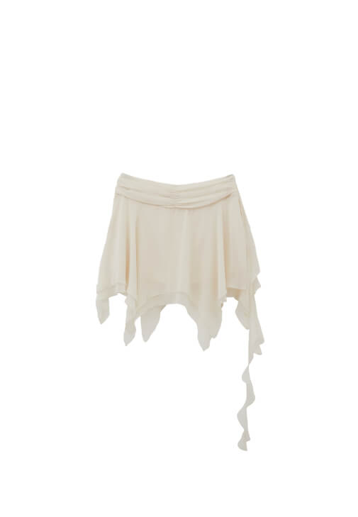 Asimetrik Etek ve Keten Bluz Kombini