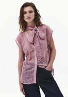 Bayan Lila Nakışlı Oversize Gömlek