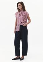 Bayan Lila Nakışlı Oversize Gömlek