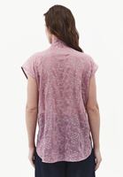 Bayan Lila Nakışlı Oversize Gömlek