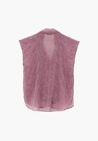 Bayan Lila Nakışlı Oversize Gömlek