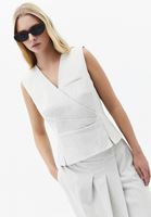 Bayan Krem Pile Detaylı Yelek