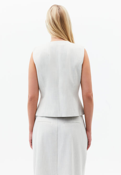 Pileli Yelek ve Uzun Etek Kombini