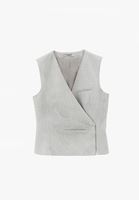 Bayan Krem Pile Detaylı Yelek