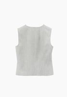 Bayan Krem Pile Detaylı Yelek