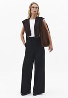 Bayan Siyah Yüksek Bel Wide-Leg Pantolon