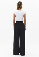 Bayan Siyah Yüksek Bel Wide-Leg Pantolon