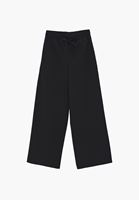 Bayan Siyah Yüksek Bel Wide-Leg Pantolon